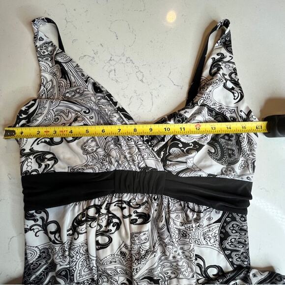 Soma Sleeveless V-Neck Maxi Empire Dress Heirloom Paisley Black Size Small - Picture 10 of 11